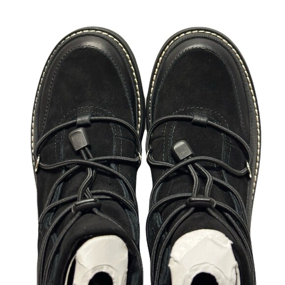 NEW Lucky Brand Womens Size 6.5 Caelia Pull On Black Suede Lug Sole Winter Boots - Picture 6 of 9